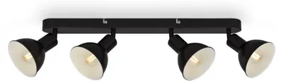 Image de Plafonnier Spot vintage pivotant et orientable 4xE14 25W noir Briloner