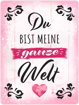 Produktbild von Du bist meine ganze Welt Metallschild XXL in 28x38 cm mit Spruch