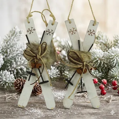 Zdjęcie produktu dla zestaw 2 nart zimowych - wysokość ok. 18 cm