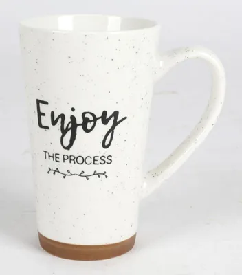 Produktbild von 8x XXL-Porzellan-Kaffeebecher 400ml gesprenkelt mit verschiedenen Sprüchen spülmaschinenfest langlebig ideal für Kaffee, Tee oder als Geschenk