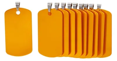 Immagine prodotto di Etichette adesive in alluminio dorate, rettangolari (46x25 mm), da personalizzare, confezione da 12 pezzi