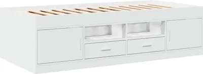 Image de Lit de jour avec tiroirs sans matelas blanc 90x200 cm