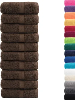 Produktbild von vidaXL Premium-Waschtücher SOLUND 10 Stk. Braun 30x30 cm 600 g/m²