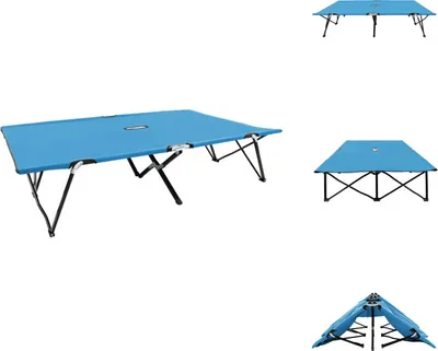 Immagine prodotto di vidaXL Lettino pieghevole per 2 persone in acciaio blu - Lettini prendisole