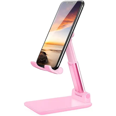 Produktbild von Verstellbar Handy Ständer Tisch Handy Halterung, Universal Faltbar Handyhalterung(Rosa)