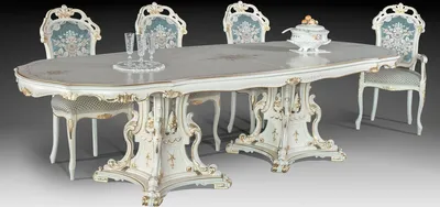 Produktbild von Casa Padrino Luxus Barock Esstisch Elfenbein / Mehrfarbig / Gold 700 cm - Riesiger Massivholz Esszimmertisch im Barockstil - Barock Esszimmer & Hotel Möbel - Luxus Qualität -  Italy