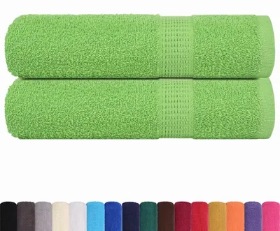 Image de vidaXL Serviettes FROGN, lot de 2, vert pomme, 50 x 100 cm, 360 g/m²