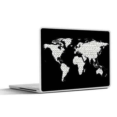 Produktbild von MuchoWow® Laptop Aufkleber Sticker Cover Weltkarte - Weiß - Grau 30x21 cm - Sticker für Laptop - Selbstklebend