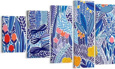 Produktbild von Bild auf Leinwand - Leinwandbild - Blumen Blätter Illustration Tropen - 100x60cm - Wand Bild - Wanddeko - Leinwanddruck - Bilder - Kunstdruck - Leinwand bilder - Wandkunst - EG100x60-2944