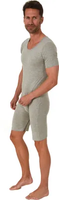 Obrázok produktu pre Ošetrovateľské body s krátkym rukávom - UNI - so zipsom na nohaviciach ; sivé , XL