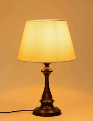 Produktbild von Opviq, Hochwertige Tischlampe, Metallkörper, Creme, Ø30 cm, E27, IP20