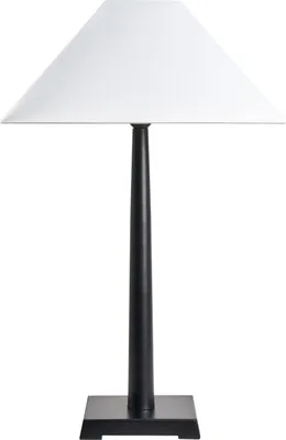 Zdjęcie produktu dla BELIANI Lampa stołowa czarna żelazna abażur stożek biały klosz lampka nocna salon sypialnia nowoczesna