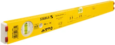 Produktbild von Stabila Wasserwaage Type 80 M Installation, Bull‘s-Eye-Höhe, 0,6 m, Beige, Gelb, 0,5 mm/m, 0,75 mm, Aluminium