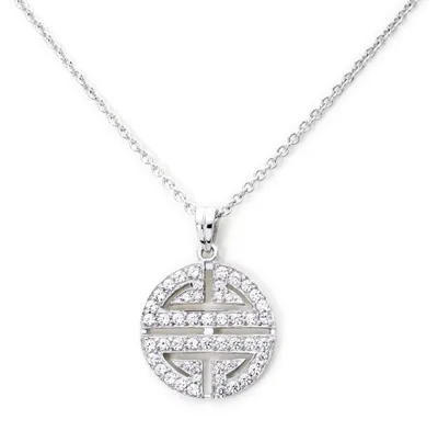 Immagine prodotto di Collana Ankra con ciondolo rotondo, lunghezza 45 cm, realizzata in argento sterling 925 rodiato, modello 1VN