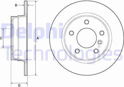 Produktbild von 2x DELPHI Bremsscheibe BG2624 für BMW 3 Limousine (E46) 3 Touring (E46) 60mm