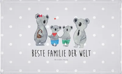 Produktbild von Mr. & Mrs. Panda Handtuch Koala Familie zwei - Grau Pastell - Geschenk, Koalabär, kleines, Baumwollhandtuch, Flauschtuch, Zusammen, gesichtstuch, gesichtshandtuch