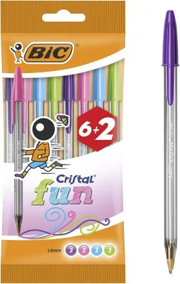 Productafbeelding van Famanu balpen set 6+2 - In diverse kleuren