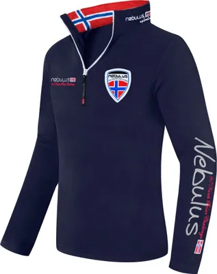 Zdjęcie produktu dla Nebulus polarowy sweter męski SKANDINAVIA, ciepły polarowy sweter, sweter z polaru z zamkiem błyskawicznym, Q1001 - męski, granatowy, L
