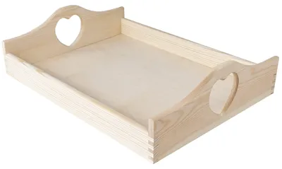 Productafbeelding van Creative Deco Grote Houten Dienblad Thee Ontbijt Hart, 40 x 30 x 10,5 cm