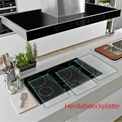 Produktbild von Herdabdeckplatte Abdeckung Glaskeramikfeld Abdeckplatte 3-Teilig 90x52 Durchsichtig