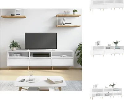 Immagine prodotto di vidaXL Mobile TV bianco lucido 150x30x44,5 cm materiale a base di legno - Mobili TV