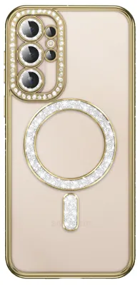Produktbild von Avizar, Diamant Hülle für Galaxy S26 Ultra mit Magnetring und Strass-Rand, Gold