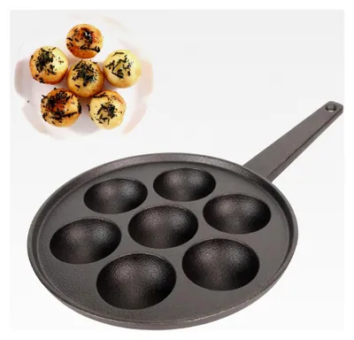 Produktbild von Takoyaki Grillpfanne mit 7 Löchern, Antihaftbeschichtung für die Zubereitung von Oktopus Fischbällchen in der Küche