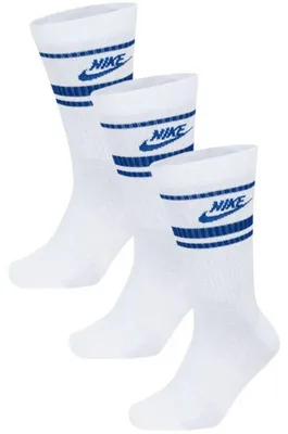 Immagine prodotto di Nike - Calzini "Sportswear Essential" da uomo/donna unisex - Per tutti i giorni (confezione da 3) PP3877 (37 EU - 42 EU) (Bianco/Blu)