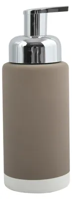 Produktbild von MSV Seifenpumpe/Spender Enzo - Keramik - Taupe/Silber - 18 cm