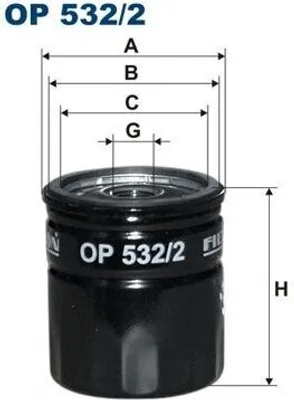 Produktbild von FILTRON Ölfilter OP 532/2 Anschraubfilter, Höhe 85mm, Ø 76,5mm, Gewinde 3/4-16 UNF