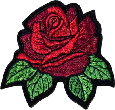 Produktbild von Rote Rosenblätter-Emblem-Aufnäher zum Aufbügeln