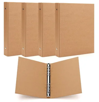 Produktbild von Ringbuch A5 Nachfüllbar Kraftpapier 6 Loch 17,5 x 23,5cm 4 Stück