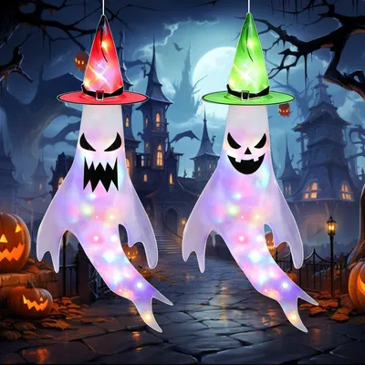 Halloween Spukmonster, 2 hängende Windsäcke, Deko