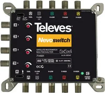 Zdjęcie produktu dla Televes 714501, 5 wejś., 9 wyjś., 950 - 2400 MHz, 47 - 862 MHz, 4 dB, 2 dB