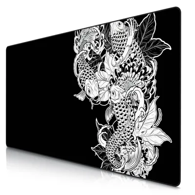Zdjęcie produktu dla Titanwolf Gaming Mouse Pad XXXL, Speed Mousepad 1200 x 600 x 3 mm, duża podkładka na biurko, antypoślizgowa, zmywalna, szybkość i precyzja, Koi Tattoo 3