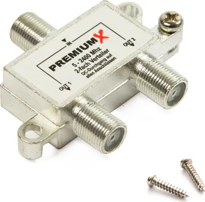 Produktbild von PremiumX Switch 2-fach Verteiler 5-2400 MHz SAT Umschalter Doppler Splitter