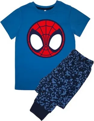 Immagine prodotto di Spider-Man - Pigiama con pantaloni lunghi motivo mimetico per ragazzi a maniche corte BI55433 (128) (blu reale)
