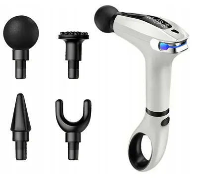 Produktbild von Verk 24577 Massagepistole mit verlängertem Griff, 30 W, 4 Aufsätze, weiß