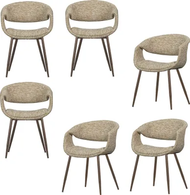 Produktbild von WOOOD Yossi Esszimmerstuhl mit Metall Gestell und Stoffbezug, 78x57x57 cm, Kupfer/ Sand