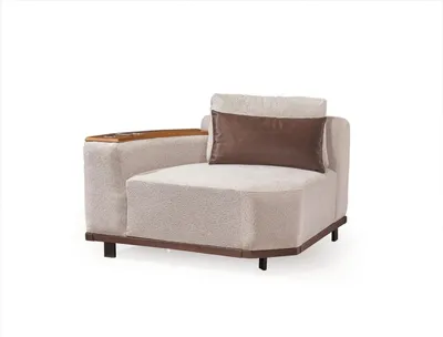 Produktbild von Weißes Ecksofa Designer Wohnzimmer L-Form Couch Polstermöbel Holzgestell
