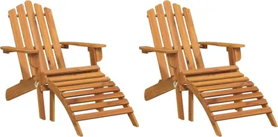 Produktbild von vidaXL Adirondack-Gartenstühle mit Fußteilen 2 Stk. Massivholz Akazie