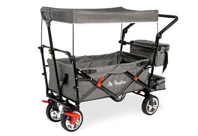Produktbild von Klappbollerwagen 'AddPlus' mit Bremse, grau meliert