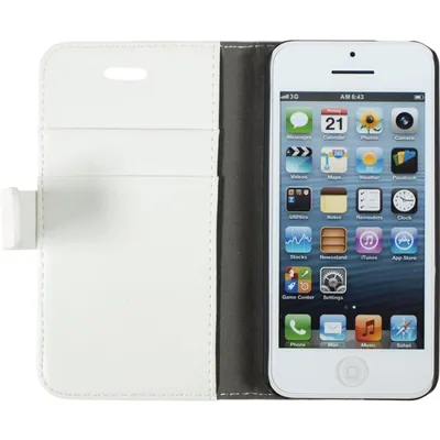 Produktbild von PhoneNatic Kunst-Lederhülle kompatibel mit Apple iPhone 5c - Premium weiß + 2 Schutzfolien