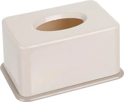 Produktbild von 1 Stück einfache Taschentuchbox aus Kunststoff, Taschentuchhalter für Zuhause, Badezimmer, Büro, Auto (Beige)