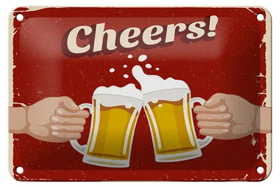 Produktbild von Blechschild Alkohol 18x12cm Beer Cheers Bier