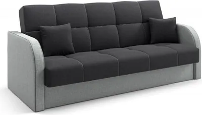 Produktbild von LIKMA Klappsofa Togo Schwarz/Grau 214x93x85cm mit Schlaffunktion, Leinenfach, Sofa aus Inari-Stoff 100 + 91