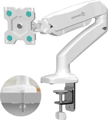 Produktbild von Monitorhalter für 13-32 Zoll Bildschirme, weiß, gasgedämpft, neigbar, drehbar