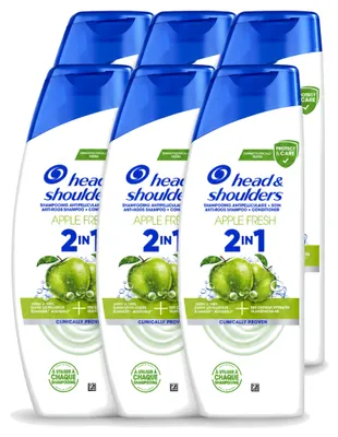 Productafbeelding van 6 x Head & Shoulders 2-in-1 Anti-roos Shampoo, appelgeur, 300 ml - voordeelverpakking - 6 stuks