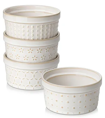Produktbild von MALACASA Creme Brulee Schälchen 240ml 4er Set Soufflé Förmchen Ofenfest