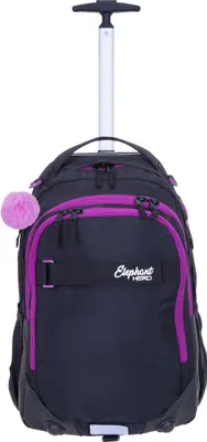 Produktbild von Schultrolley 3 Teile Set Elephant Hero Signature Trolley Rucksack Trolly Sporttasche Mäppchen Box Mädchen Premium 13016 Tiff Lila Violett Black tsmb